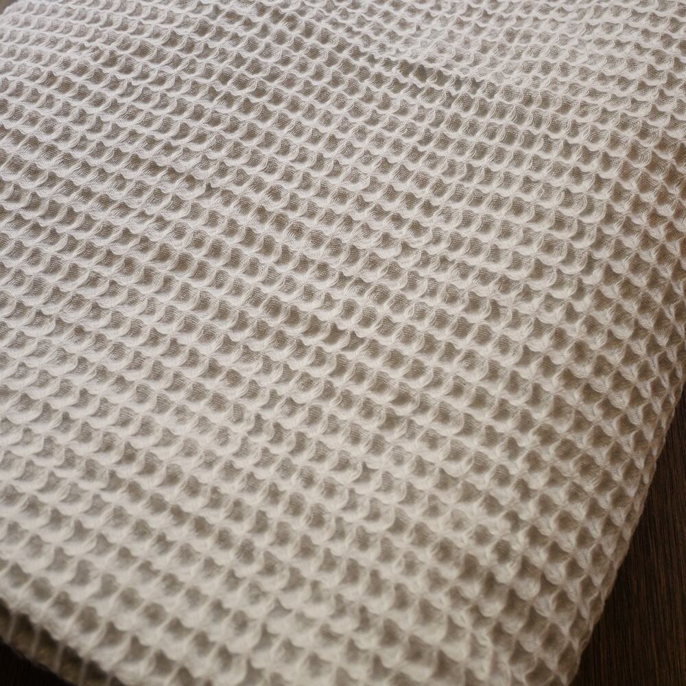 Quince Waffle Blanket MIST Blue Organic Throw  50" X 70" NEW